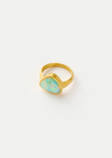 18kt Gold Boulder Opal Greek Ring