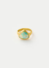 18kt Gold Boulder Opal Greek Ring