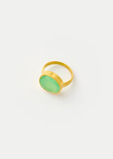 18kt Gold Chrysoprase Greek Ring