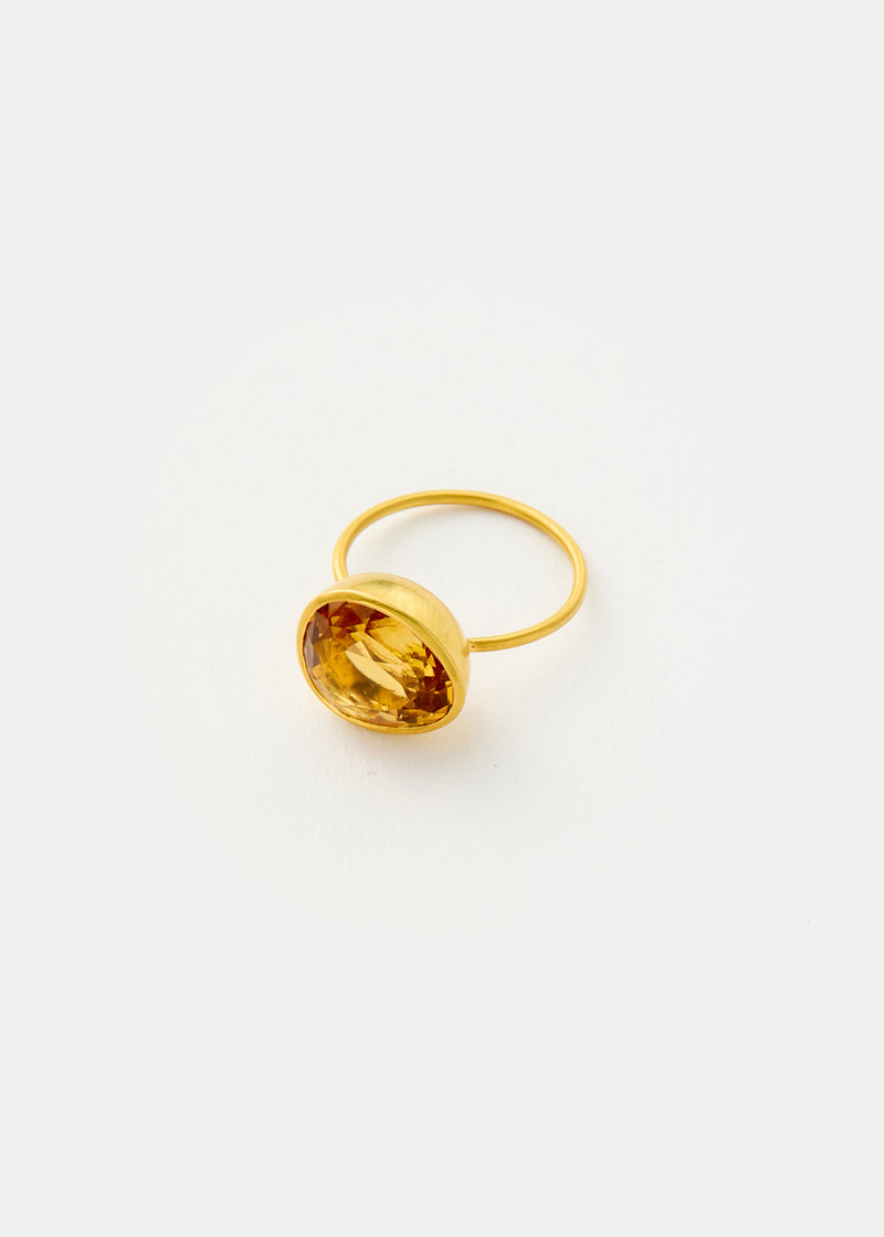 18kt Gold Mughal Cut Citrine Cup Ring