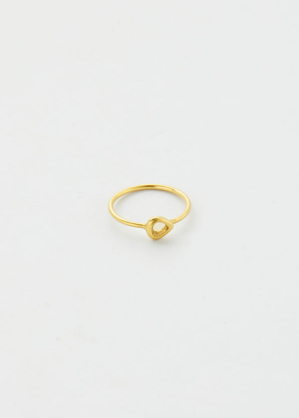 18kt Gold Citrine Tiny Drop Wire Cup Ring