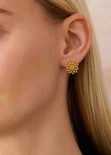18kt Colombian Gold Filigree Sun Studs