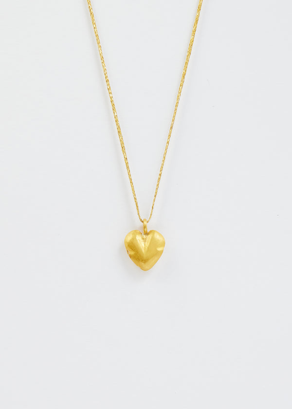 18kt Colombian Gold Heart Pendant on Cord