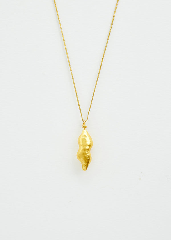 18kt Colombian Gold Chachafruto Pod Pendant on Cord