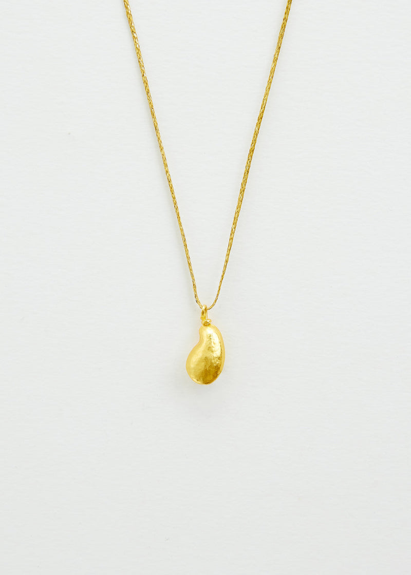 18kt Colombian Gold Small Seed Pendant on Cord