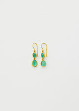 18kt Gold Emerald Double Drop Earrings