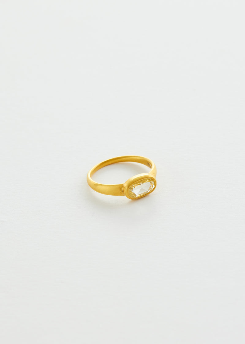 18kt Gold Small Diamond Greek Ring