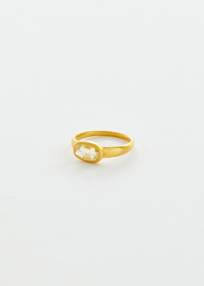 18kt Gold Small Diamond Greek Ring