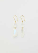 18kt Gold Koh-I-Noor Rainbow Moonstone Double Drop Earrings Image 1