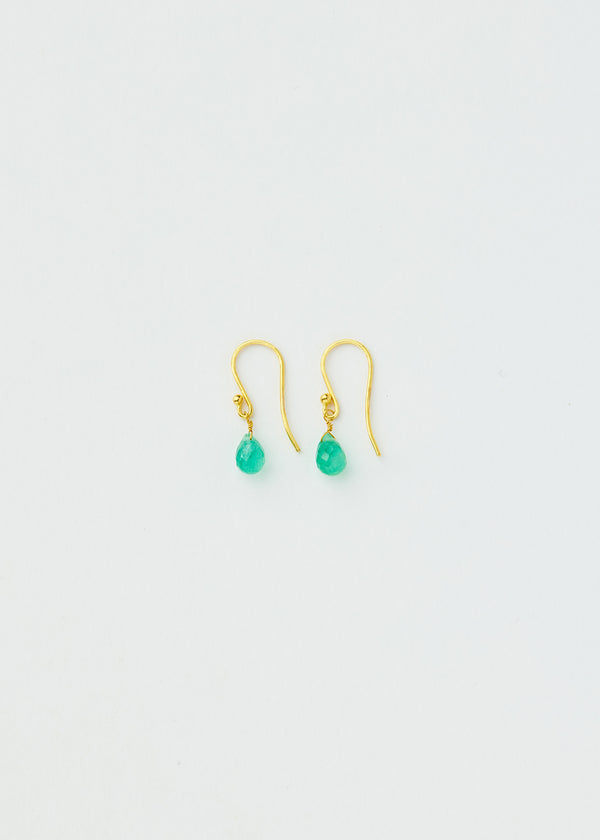 18kt Gold Emerald Small Drop Earrings