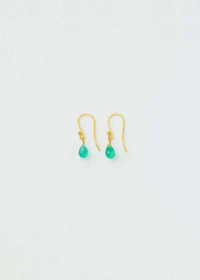 18kt Gold Emerald Small Drop Earrings