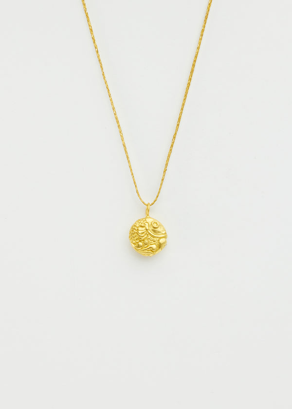 18kt Gold Fish Pendant on Cord