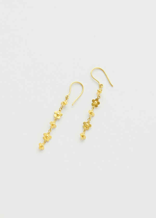 18kt Gold Garden of Eden Flower Drop Earrings
