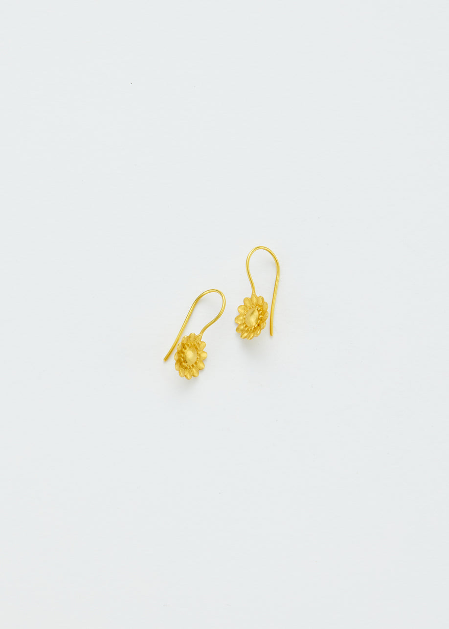 18kt Sunflower Earrings