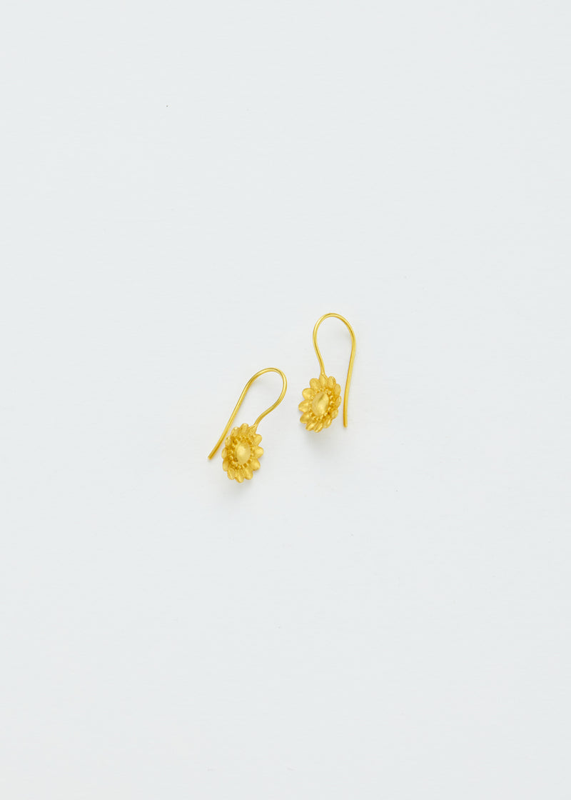 18kt Gold Sunflower Earrings