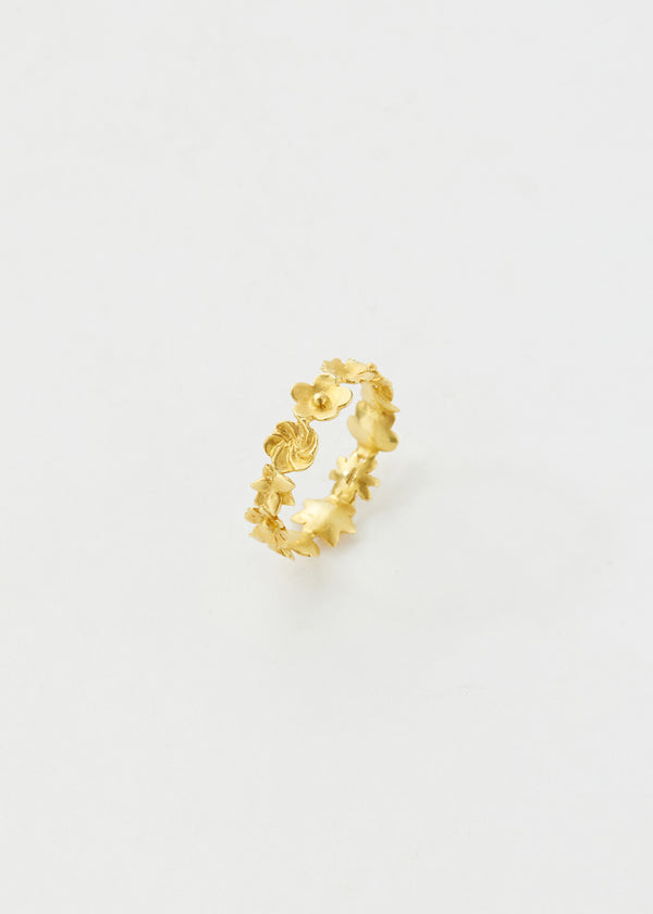 18kt Gold Flower Eternity Ring