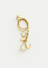 18kt Gold Moon Mist Rainbow Moonstone Cluster on Cord 