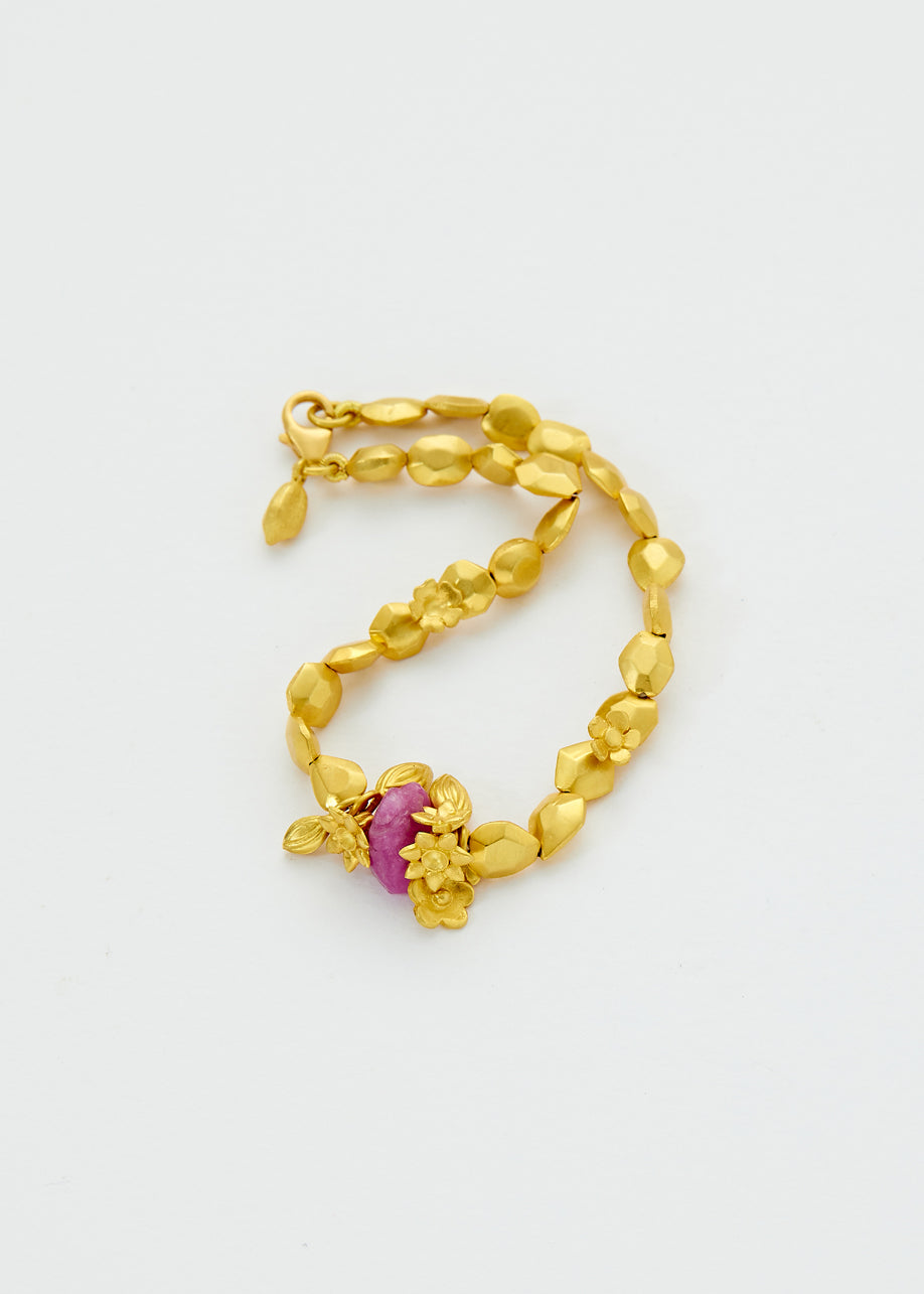 18kt Gold Garden of Eden Rough Ruby Bracelet – Pippa Small