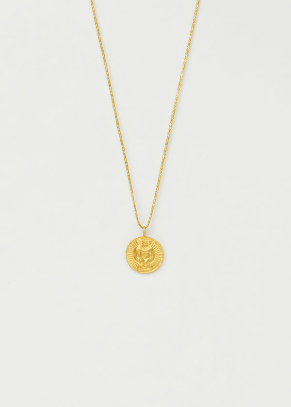 18kt Gold Gemini Horoscope Pendant on Cord