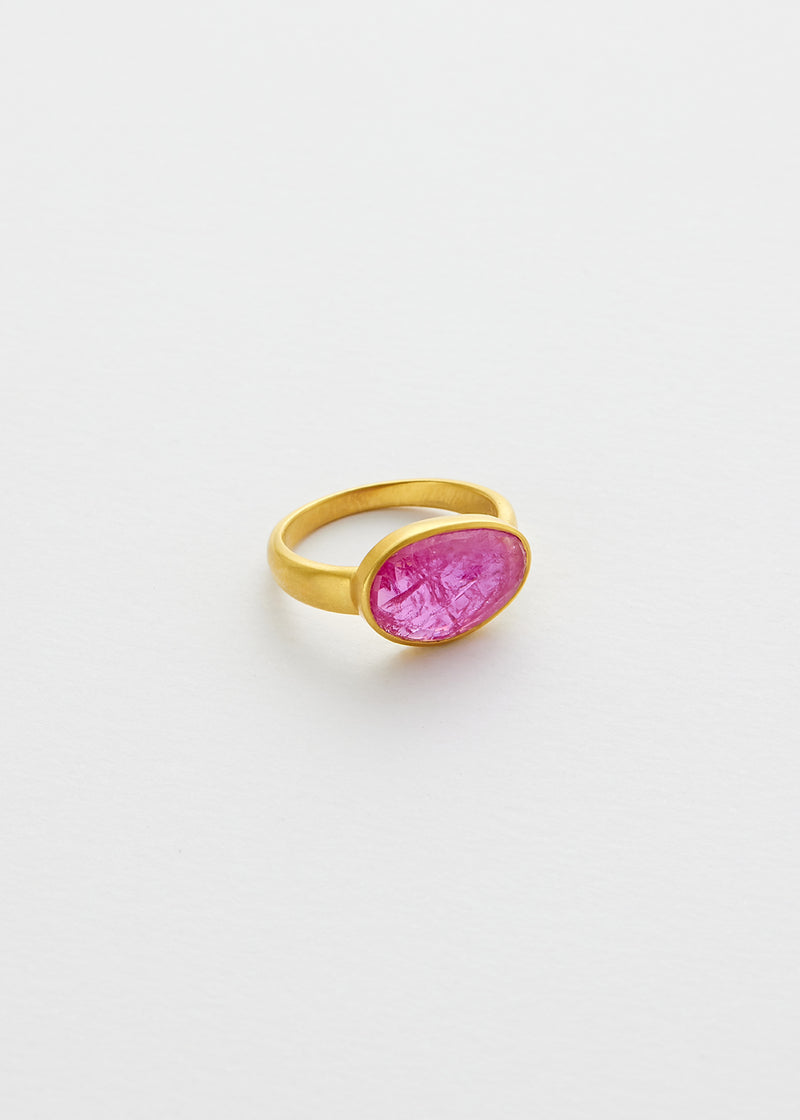 18kt Gold Ruby Greek Ring