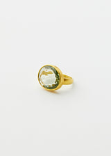 18kt Gold Green Amethyst Greek Ring