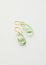 18kt Gold Green Amethyst Single Drop Earrings