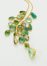 18kt Gold Mixed Greens Fringe Necklace