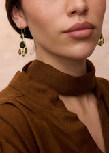 18kt Gold Green Tourmaline Jellyfish Earrings