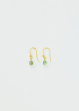 18kt Gold Green Tourmaline Small Drop Earrings