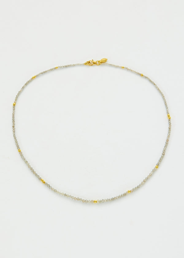 18kt Gold Grey Diamond Beaded Necklaces