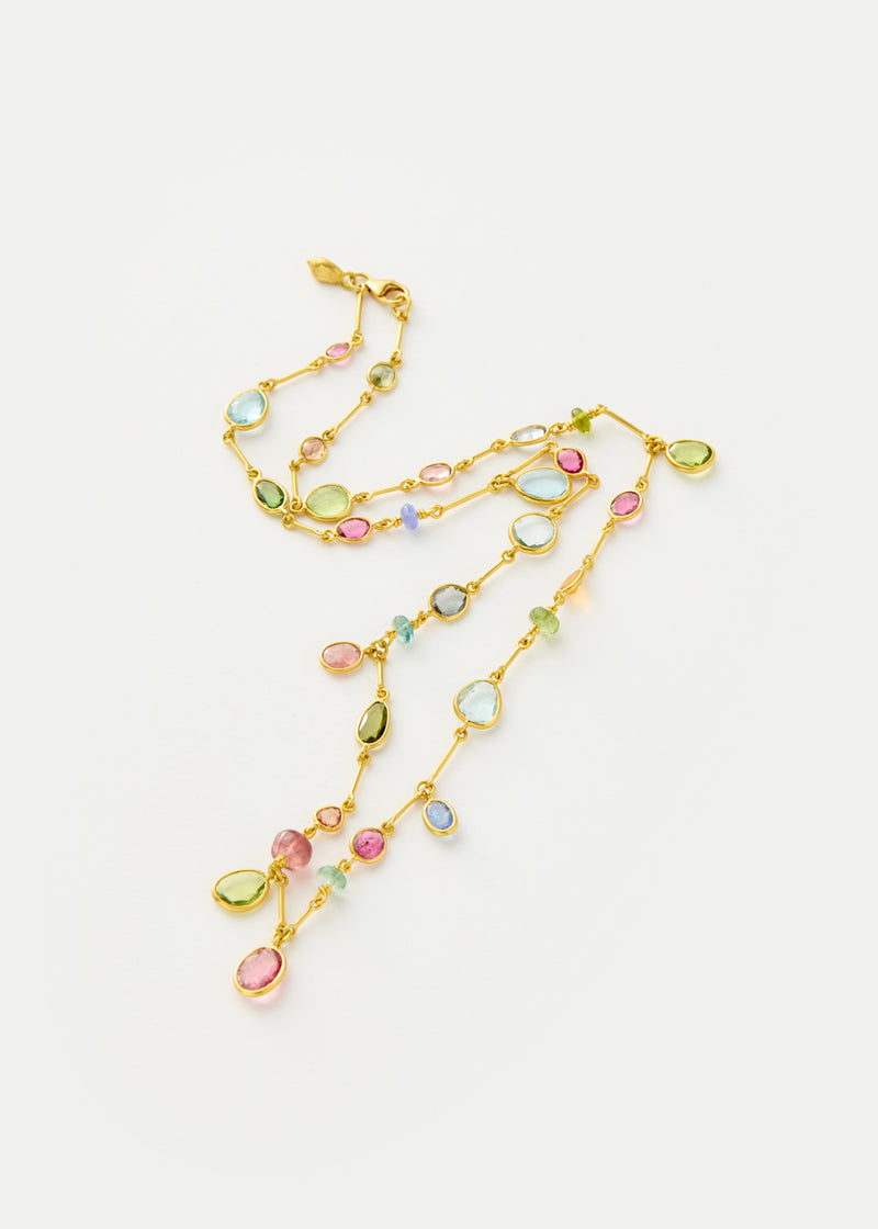 18kt Gold Hanabi Mixed Stones Necklace