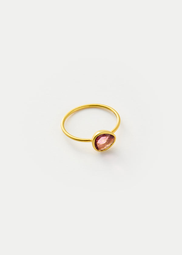 18kt Gold Hanabi Pink Tourmaline Cup Ring