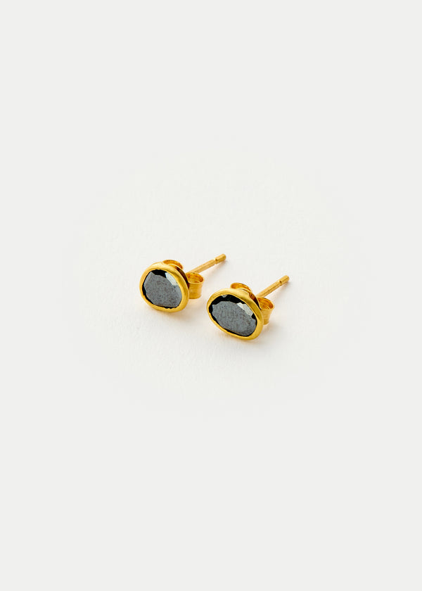 18kt Gold Galaxy Hematite Classic Studs