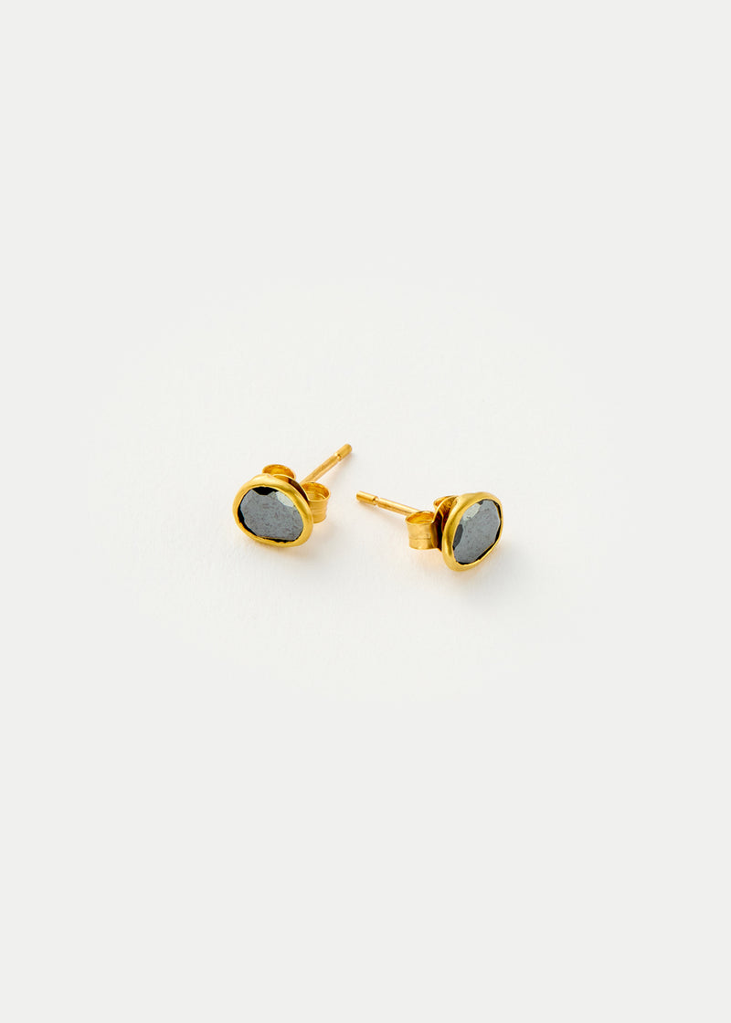 18kt Gold Galaxy Hematite Classic Studs