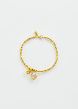 18kt Gold Herkimer Diamond Beaded Bracelet