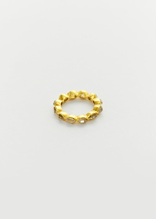18kt Gold Herkimer Diamond Eternity Ring