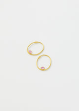 18kt Gold Pink Tourmaline Hoops