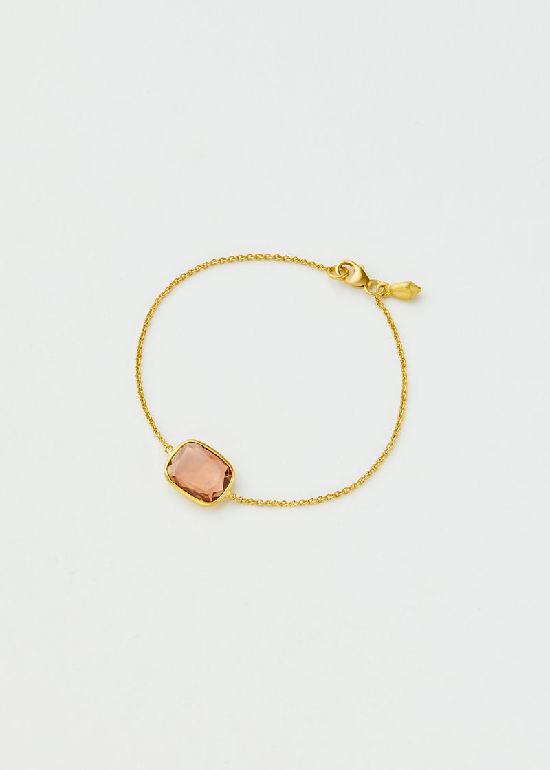 18kt Gold Iris Orange Tourmaline Single Stone Bracelet