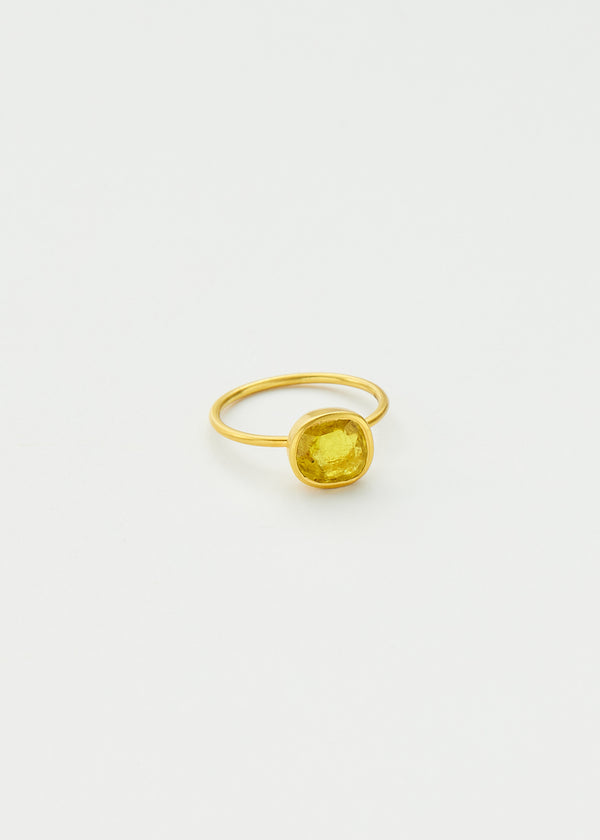 18kt Gold Iris Yellow Tourmaline Cup Ring