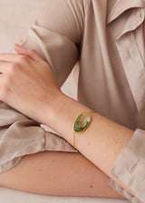 18kt Gold Koh-i-Noor Green Amethyst Single Stone Bracelet