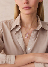 18kt Gold Koh-i-Noor Kunzite Amulet on Chain
