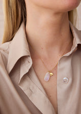 18kt Gold Koh-i-Noor Rainbow Moonstone & Dove Amulets on Cord