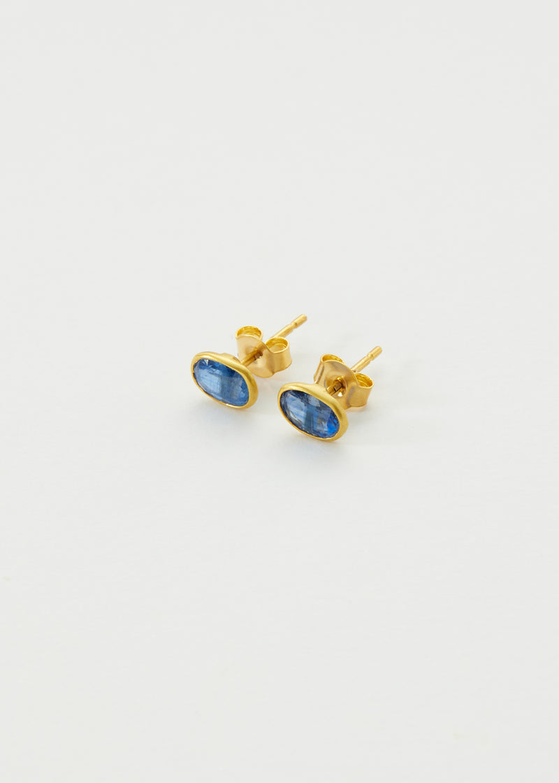 18kt Gold Kyanite Classic Studs