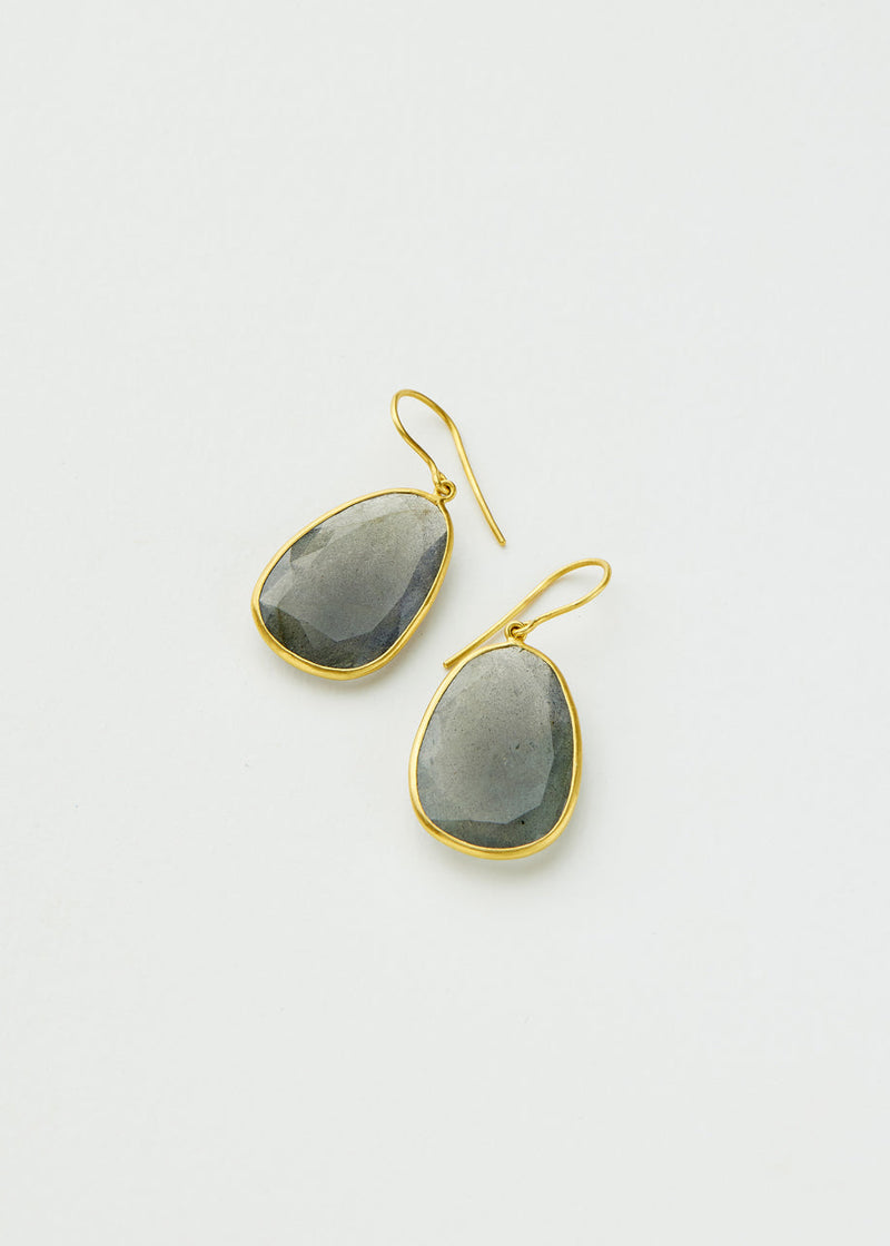 18kt Gold Labradorite Single Drop Earrings