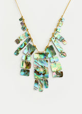 18kt Gold Beachcomber Abalone Shell Fringe Necklace on Cord