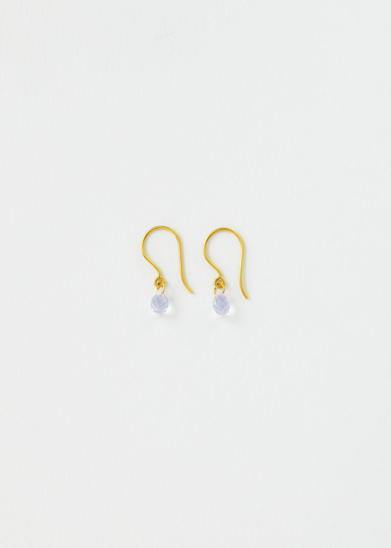 18kt Gold Lavender Quartz Small Drop Earrings
