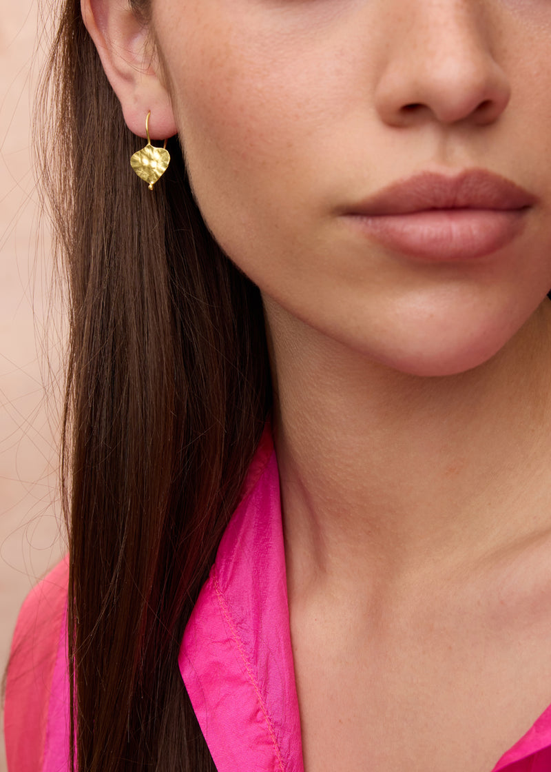 18kt Gold Small Peepal Leaf Earrings