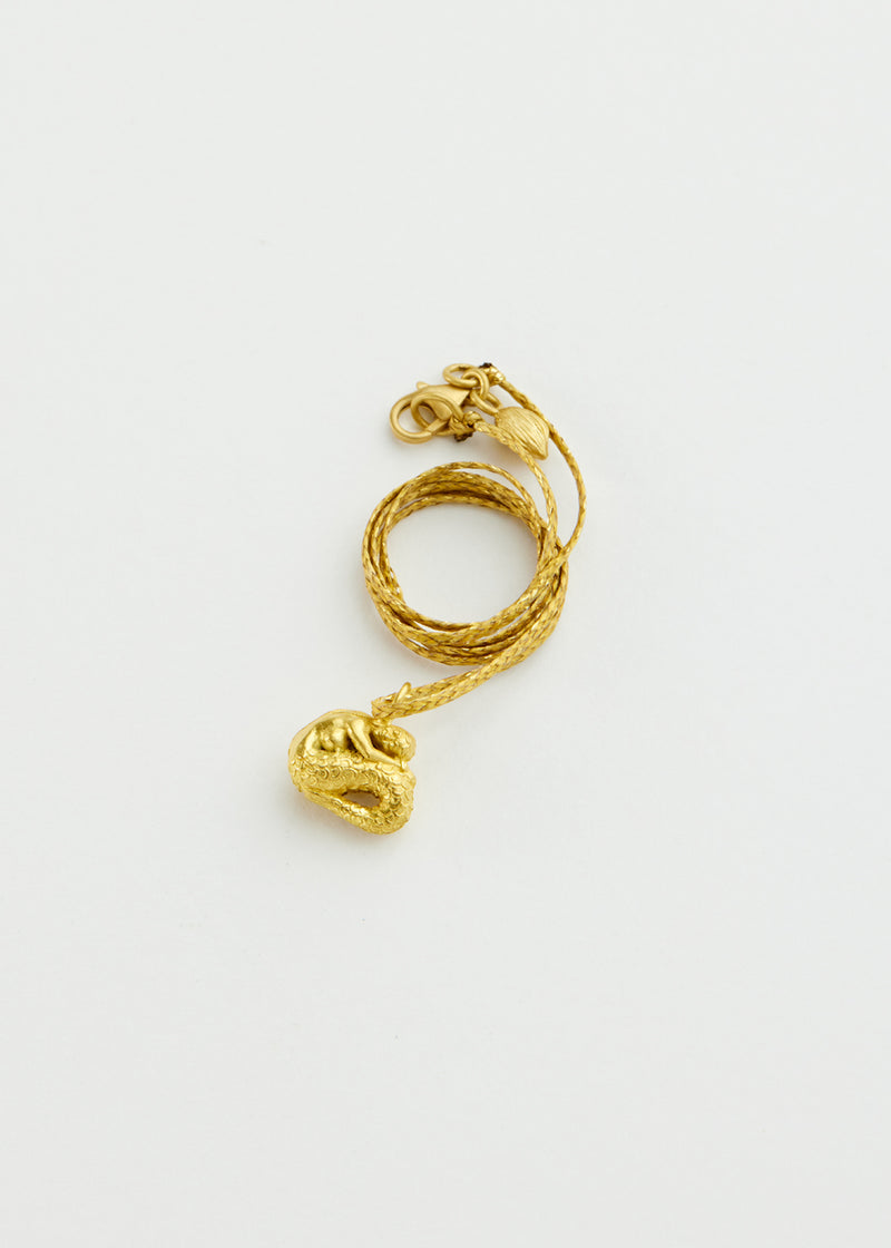 18kt Gold Mermaid Pendant on Cord