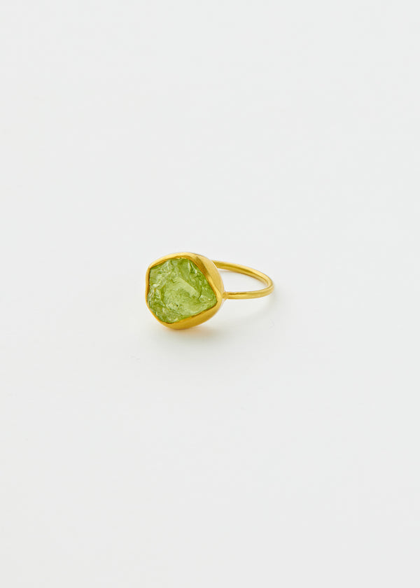 18kt Gold Metamorphic Peridot Large Cup Ring18kt Gold Metamorphic Peridot Large Cup Ring