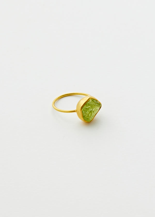 18kt Gold Metamorphic Peridot Large Cup Ring18kt Gold Metamorphic Peridot Large Cup Ring
